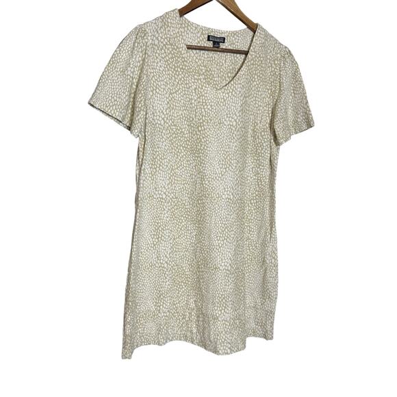 Nicole Miller Original Linen Blend Shift Dress Women's L beachy‎ light Fisherman - Picture 1 of 8
